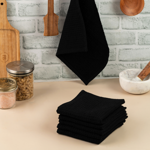 Essuie-tout de cuisine en coton tissé uni, rectangulaire, écologique, lavable en machine, vert - Product Image 2