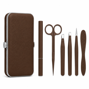 Kit profesional para recortar cejas, juego completo para el cuidado de las cejas, pinzas de punta fina, tijeras y herramientas de precisión para dar forma a las cejas - Product Image 1