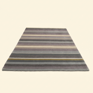 Alfombra DECORDEC de Lana, Hecha a Mano, Antideslizante, Ecológica, con Rayas Horizontales Tonales en Capas, Pelo Medio Grueso, para Dormitorio y Sala de Estar - Product Image 2