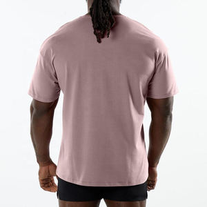 T-shirt unisexe en coton délavé à l'acide, coupe oversize à épaules tombantes, respirant, style hip-hop vintage, col rond, couleur unie, été, grandes tailles - Product Image 2