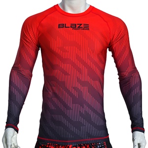 Venta al por mayor de alta calidad Jiu Jitsu Rash Guard personalizado de manga larga MMA compresión RashGuards para los hombres - Product Image 1