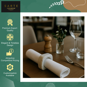 Latest Stock Arrival Geometric <b>White</b> Marble Eco-Friendly Durable Napkin Rings Set Handcrafted <b>Table</b> Decor for Weddings <b>Dining</b> - Product Image 2