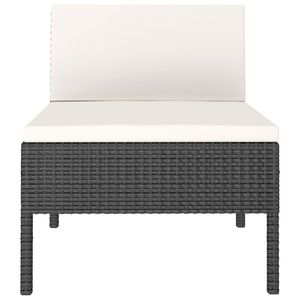 Set di sedie da giardino a 3 pezzi in nero e bianco crema - Product Image 4