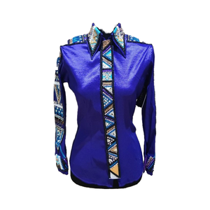 Tela de tafetán elástica hecha a mano Cowgirl Western Show Shirt - Product Image 1