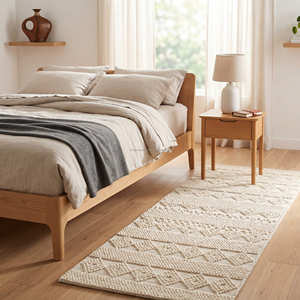Tassles Boho Striped Area Rug Geometric Pattern Handmade Tufted Cotton Flat Weave With Fringes Rectangle Bed Room Rug - Product Image 4