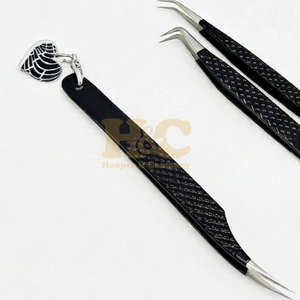 Premium Quality Tweezers With Heart Stainless Steel Charm Tweezer Sustainable Curved Eyelash Extension Tweezers <b>Strong</b> Grip - Product Image 4