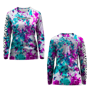 Chemise de pêche et de randonnée pour femme, personnalisée OEM, séchage rapide, couleur rose, UPF 50+, col rond, anti-UV, respirante, sublimée - Product Image 4