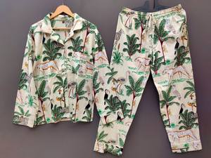 ชุดนอนผู้หญิงลายสัตว์ Naaz Textile ชุดเซ็ตเข้าชุดลำลองสำหรับฤดูร้อน เนื้อผ้านุ่ม ระบายอากาศได้ดี ผ้าฝ้าย 100% แขนยาว - Product Image 2