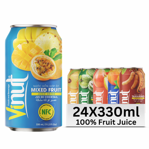 Pour VINUT Vietnam 330ml Jus de fruits et légumes mélangés Prix d'usine sans sucre Marque privée Échantillon gratuit disponible - Product Image 1