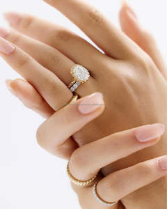 Igi/gia แล็บตัดเพชรวินเทจ14K สีเหลืองแหวนแต่งงาน/งานหมั้นใส่ได้ทั้งชายและหญิงสีขาวทองคุณภาพดีสำหรับงานปาร์ตี้ครบรอบ-คุ้มค่า - Product Image 1