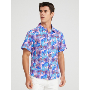 Nuova Collezione Camicia da Spiaggia da Uomo Casual alla Moda con Stampa Hawaiana in Sublimazione, Anti-Piega, Colletto Rovesciato, Manica Corta - Product Image 2