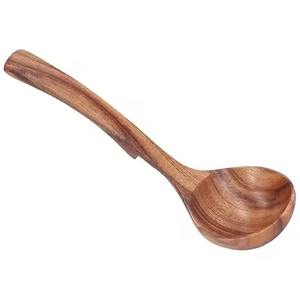 Cuillère de service en bois multi-usages, ustensile de cuisine artisanal pour mélanger la sauce, le riz, le curry, la soupe, outil de cuisine naturel - Product Image 3