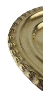 Plato Decorativo Ovalado de Aluminio Ecológico Vintage con Borde de Cuerda, Acabado Dorado Brillante, Decoración de Mesa Metálica en Venta - Product Image 2