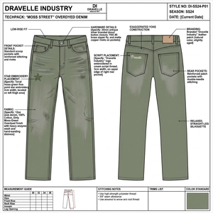 Servicio ODM OEM, Jeans de Hombre con Logotipo Personalizado, Corte Recto Holgado, Bordado, al por Mayor - Product Image 5