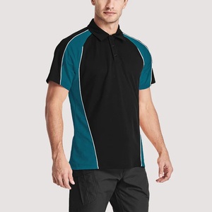 Chemise à manches courtes unie noire et turquoise pour homme, séchage rapide, coupe classique sportive, toile polyester/coton, impression personnalisée - Product Image 6