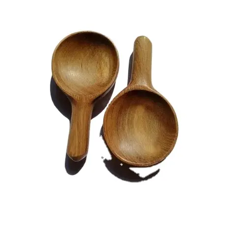 Promoción productos de mini cuchara de madera cocina rústica de madera impresa cocina sopa mezcla cuerda espátula cuchara vajilla