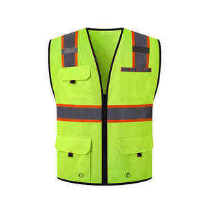 Chaleco de Seguridad de Alta Visibilidad, Uniforme de Trabajo Reflectante Unisex de Poliéster para Todas las Temporadas, Uso de Guardia - Product Image 1