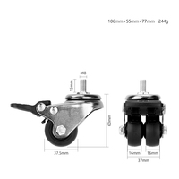 Roulettes pivotantes de 1,5 pouce (40 mm) avec frein, silencieuses et durables, capacité de charge de 50 kg, pour utilisation dans les salles de sport, les maisons, les bureaux et les meubles.