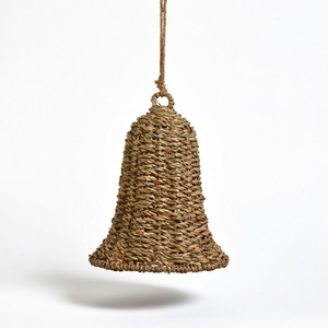 Campanas de paja de algas marinas para decoración de bodas y festividades, proveedor de adornos navideños de campanas de algas marinas - Product Image 5