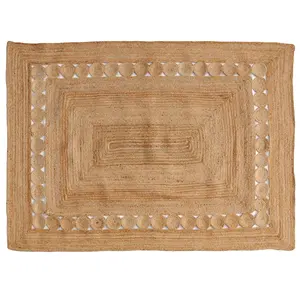 热卖高品质黄麻棉家用客厅手工编织地毯客厅地毯