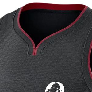 Maillot de basket-ball noir et rouge pour hommes, sans manches, uniforme d'équipe athlétique, vêtements de sport légers, respirants, pour l'entraînement - Product Image 3