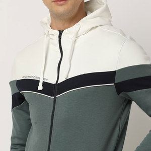 Sweat-shirt à capuche zippé pour homme, design color block, coupe classique, vêtement décontracté pour l'automne, tissu en molleton français - Product Image 6