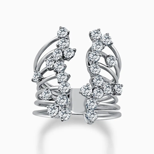 Krishnavii KR 209 18ct White <b>Gold</b> Lab Grown Diamond <b>Set</b> <b>Ring</b> for Unisex Luxury Wear - Product Image 1