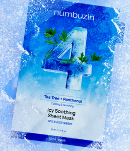 Mascarilla Facial Calmante Numbuzin No.4 Icy, 5 Unidades, con Árbol de Té y Pantenol, Hidratante para Piel Sensible - Product Image 3