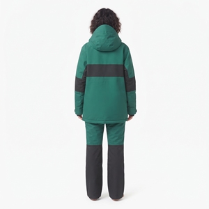 Conjunto de Chaqueta y Pantalones de Esquí Impermeables para Mujer HAWK EYE, con Capucha, Bloques de Color Verde y Negro, Aislamiento Sintético, Ropa de Invierno para Exteriores - Product Image 3