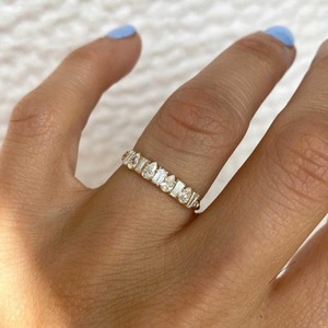 Anillo de Diamantes Chapado en Oro con Cristales Marquise, Baguette, Pera y Ovalados, Banda de Eternidad, Regalo de Boda para Mujer - Product Image 5