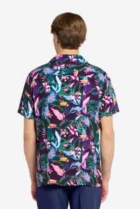 เสื้อเชิ้ตฮาวายพิมพ์ลายดอกไม้สีสันสดใสสำหรับผู้ชาย แขนสั้น สวมใส่สบายๆ เหมาะสำหรับวันหยุดฤดูร้อน ทำจากผ้าฝ้าย - Product Image 6