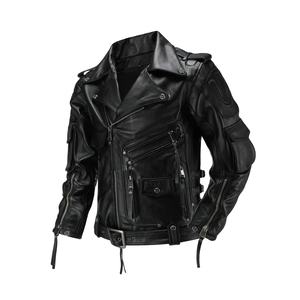 Veste en cuir pour hommes vintage Streetwear manteau de moto rembourré amovible - Product Image 1