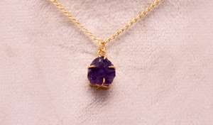 Colgante de Cristal de Amatista Natural, Plata de Ley 925, Chapado en Oro de 14K, Joyería Fina de Primera Calidad, Regalo, Collar de Piedras Preciosas Naturales - Product Image 4