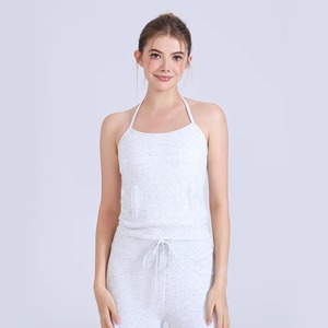 Débardeur Femme Sans Manches avec Soutien-Gorge Intégré, Col Rond, Dos Nageur, Rembourré, Tricoté, Respirant, Anti-Boulochage, Décontracté, Écologique - Product Image 3