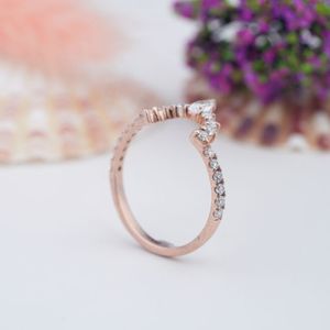 925 Sterling Silver Rose <b>Gold</b> Plated Dainty Natural <b>Opal</b> Vintage Wedding Band Promise <b>Ring</b> with Prong Setting for Women - Product Image 5