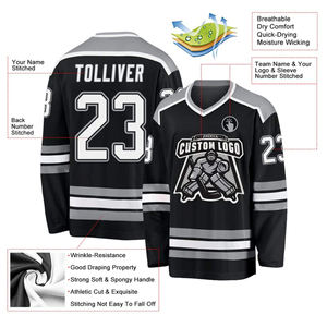 Camiseta de Hockey sobre Hielo Personalizada, Uniforme de Equipo Sublimado, Nombre y Número Personalizados, 100% Poliéster, Malla Transpirable, Ajuste Delgado, Acolchada, de Secado Rápido - Product Image 3