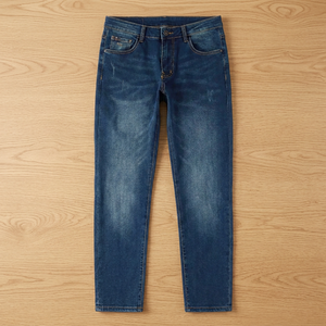 Nouveau Jean Homme Décontracté Coupe Droite Slim en Toile Anti-rétrécissement Léger Style Anglais avec Braguette Zippée Taille Mi-Haute Printemps - Product Image 2