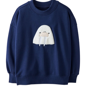 Sudadera Casual de Punto Francés para Niños, Cuello Redondo, Corte Holgado, Suave y Elástica, con Cuello Acanalado - Product Image 6