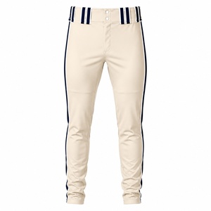 Pantalon de baseball pour homme, coupe ajustée, en polyester anti-humidité, motif rayé, fermeture boutonnée avec poches, vêtements toutes saisons, vente en gros - Product Image 2
