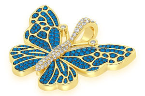 SHRAMAN DIAMOND Colgantes con forma de mariposa de plata 925 chapados en rodio, corte brillante, para mujer, niños y unisex, estilo hip hop, para fiestas - Product Image 6