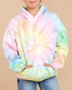 Sudadera con Capucha de Alta Calidad para Niños, Estilo Tie Dye, Lavado Ácido, Ropa Deportiva de Algodón y Felpa para Niños - Product Image 2