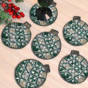Sous-verres perlés faits main à prix abordable pour tasses, mugs et verres, magnifique décoration de table brodée pour un usage quotidien et festif - Product Image 2