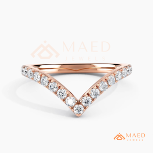 Anillo de Compromiso en Forma de V con Moissanita en Oro Rosa, Joyería Nupcial con Diamantes para Mujer, Aniversario, EE. UU. - Product Image 4