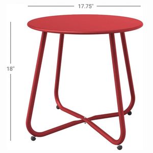 Tavolino Laterale in Metallo per Esterni, Resistente alle Intemperie, Portatile, per Giardino, Balcone, Cortile - Product Image 4