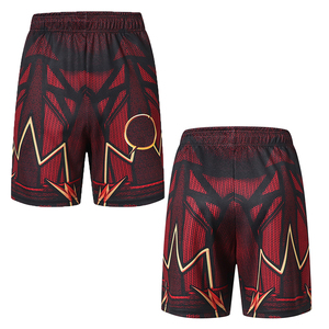 Pantalones Cortos Deportivos para Hombre con Patrón Geométrico, Cintura Elástica, Secado Rápido, Tejido de Poliéster, Corte Atlético de Tiro Medio - Product Image 1
