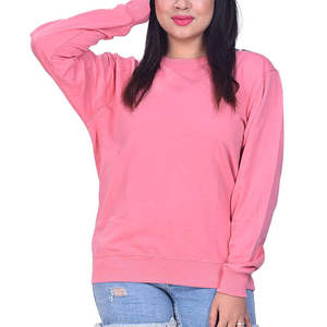 <b>Top</b> Selling Wholesale OEM Manufacturer <b>Women's</b> Sweatshirt Regular Fit Ribbed Cuffs O-Neck Cotton Fleece Comfortable At Low Price - Product Image 4