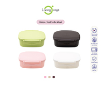 BPA-vrije rechthoekige magnetronbestendige lunchbox met hoge capaciteit, Koreaanse stijl, 700ml, 2 compartimenten, afneembaar, milieuvriendelijk, plastic deksel