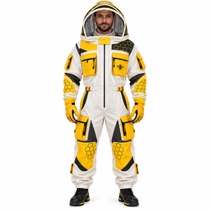 Traje de Apicultor Completo con Cremallera Frontal, Capucha y Guantes Protectores para la Extracción Profesional de Miel - Product Image 1