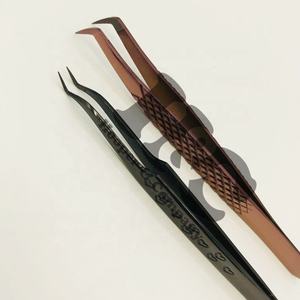 แหนบขนตาปลอมแบบมือทดสอบปริมาณและการแยกขนตาที่ยั่งยืนแหนบปลายไฟเบอร์ MOQ ต่ำมีโลโก้เป็นส่วนตัว - Product Image 1