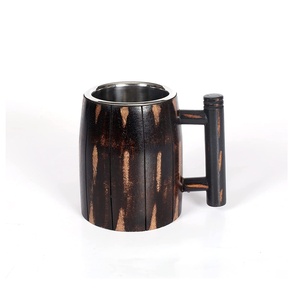 Vente chaude 100% Chope à bière étanche avec manche en bois Chope en bois faite à la main pour la maison Hôtel Restaurant Utilisation - Product Image 5